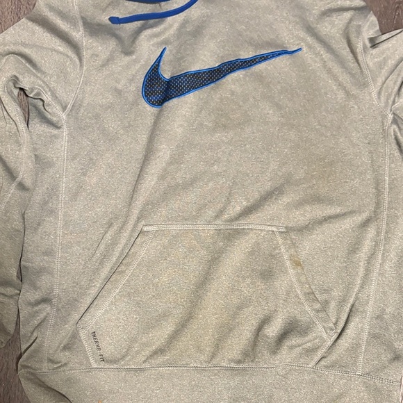 Nike Gray Hoodie with Blue Swoosh - Picture 5 of 10